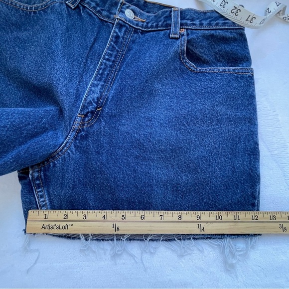 VINTAGE LEVIS 550 Hi Waist Cut Off Denim Shorts - Picture 8 of 12